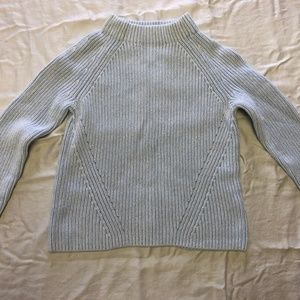 Lands End Mock Neck Shaker Sweater Women Size S